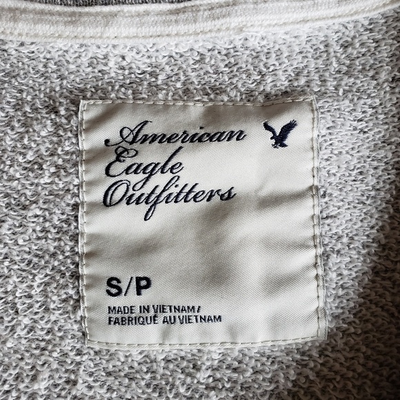 AEO French Terry Raglan Lace Sleeve Top S - Picture 6 of 6